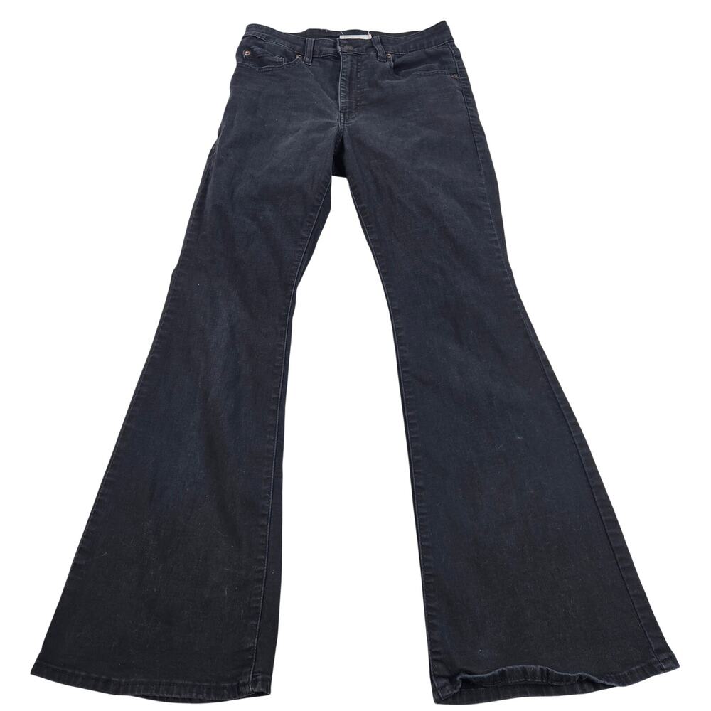 Levi's 726 High Rise Flare Soft Black Denim Stretch Jeans Women's Size 30